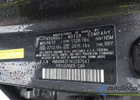 2019 Genesis G80 3.8 из США, поврежденный, VIN KMHGN4JE1KU287647